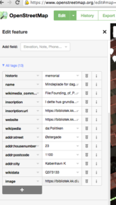 OpenStreetMap – Edit feature – All tags