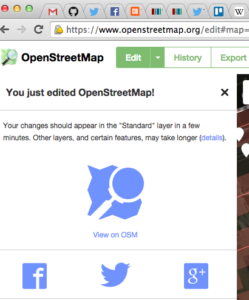 OpenStreetMap – ID Editor – You just edited OpenStreetMap!