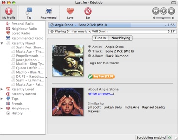 Last.fm client screenshot